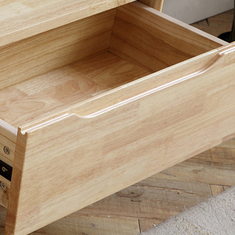 Console multimediale moderna Console TV in legno di gomma con 2 cassetti e ante