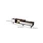 Console multimediale moderna Console TV in legno di gomma con 2 cassetti e ante