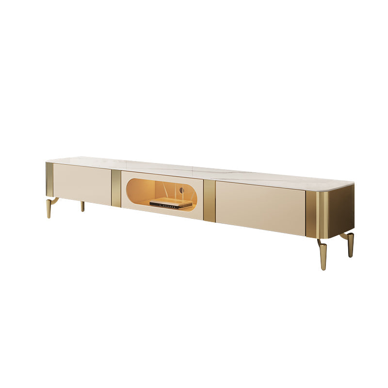 Stone TV Media Console Contemporary TV Console with 4 Drawers Glass Clearhalo 'furn' 'furn_tv_stands_entertainment_centers' 'Furniture' 'Living Room Furniture' 'TV Stands & Entertainment Centers' 'TV Stands & Media Storage Furniture' 'tv_stands_entertainment_centers' 6969641