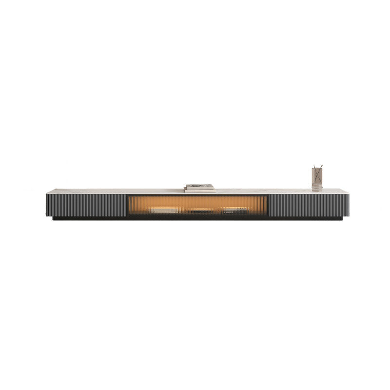 Stone TV Media Console Contemporary TV Console with 2 Drawers Grey Clearhalo 'furn' 'furn_tv_stands_entertainment_centers' 'Furniture' 'Living Room Furniture' 'TV Stands & Entertainment Centers' 'TV Stands & Media Storage Furniture' 'tv_stands_entertainment_centers' 6969659