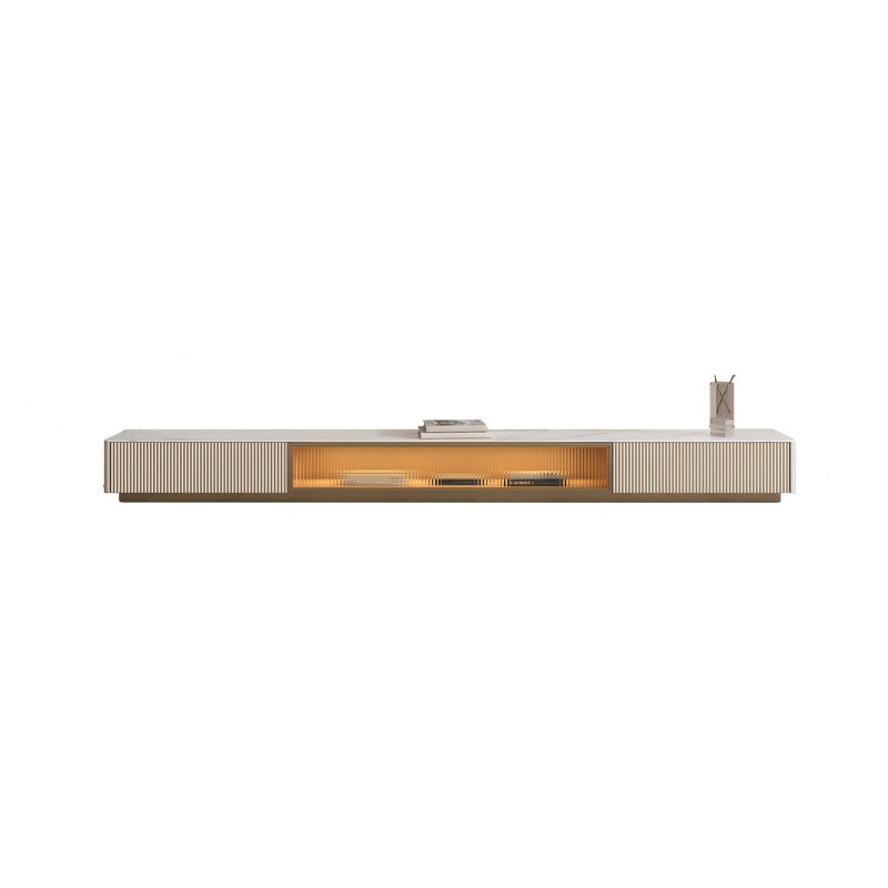 Stone TV Media Console Contemporary TV Console with 2 Drawers White Clearhalo 'furn' 'furn_tv_stands_entertainment_centers' 'Furniture' 'Living Room Furniture' 'TV Stands & Entertainment Centers' 'TV Stands & Media Storage Furniture' 'tv_stands_entertainment_centers' 6969663