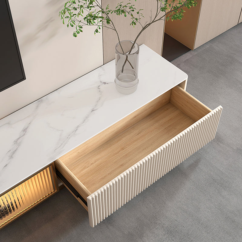 Stone TV Media Console Contemporary TV Console with 2 Drawers Clearhalo 'furn' 'furn_tv_stands_entertainment_centers' 'Furniture' 'Living Room Furniture' 'TV Stands & Entertainment Centers' 'TV Stands & Media Storage Furniture' 'tv_stands_entertainment_centers' 6969666