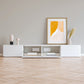 Engineered Wood Contemporary Media Console White TV Console with Doors