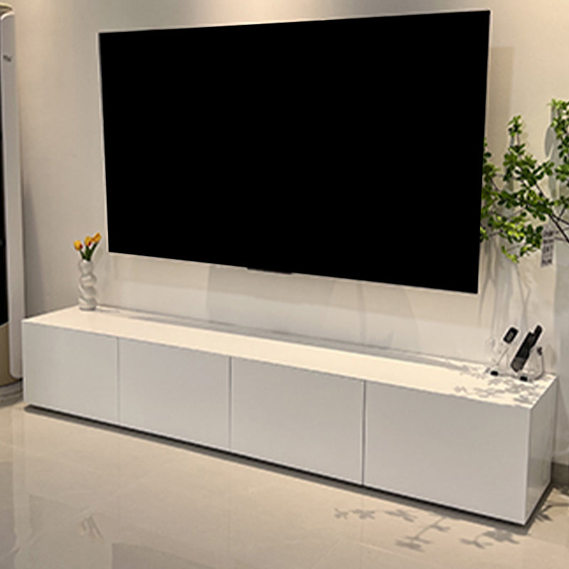 Faux Wood TV Console Contemporary White 2 / 4 Drawers Media Console Clearhalo 'furn' 'furn_tv_stands_entertainment_centers' 'Furniture' 'Living Room Furniture' 'TV Stands & Entertainment Centers' 'TV Stands & Media Storage Furniture' 'tv_stands_entertainment_centers' 6969703