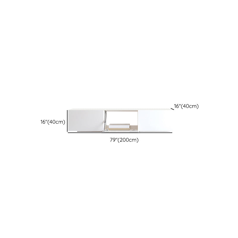 Faux Wood TV Console Contemporary White 2 / 4 Drawers Media Console Clearhalo 'furn' 'furn_tv_stands_entertainment_centers' 'Furniture' 'Living Room Furniture' 'TV Stands & Entertainment Centers' 'TV Stands & Media Storage Furniture' 'tv_stands_entertainment_centers' 6969712