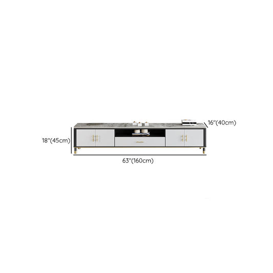 Console televisiva contemporanea ingegnerizzata in legno aperto console multimediale