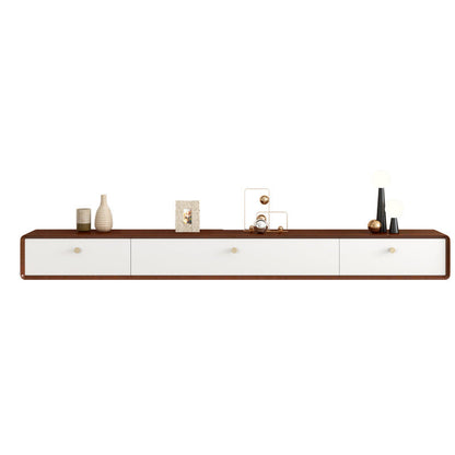 Modern TV Stand Console Floating Media Console TV Stand with Drawers Walnut White Clearhalo 'furn' 'furn_tv_stands_entertainment_centers' 'Furniture' 'Living Room Furniture' 'TV Stands & Entertainment Centers' 'TV Stands & Media Storage Furniture' 'tv_stands_entertainment_centers' 6969741