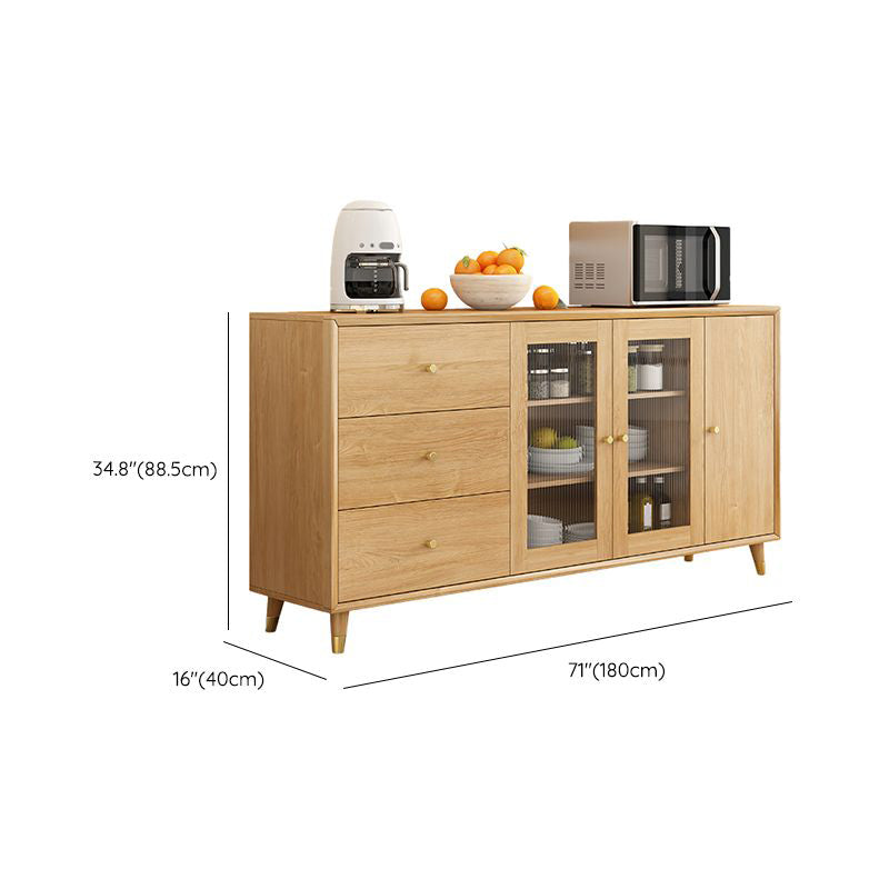 Legno massiccio moderno da pranzo porte di vetro in vetro con cassetti con cassetti