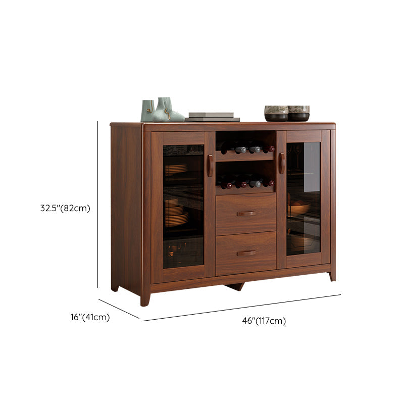 Porte in vetro da pranzo in legno moderno moderno in porcellana con cassetti