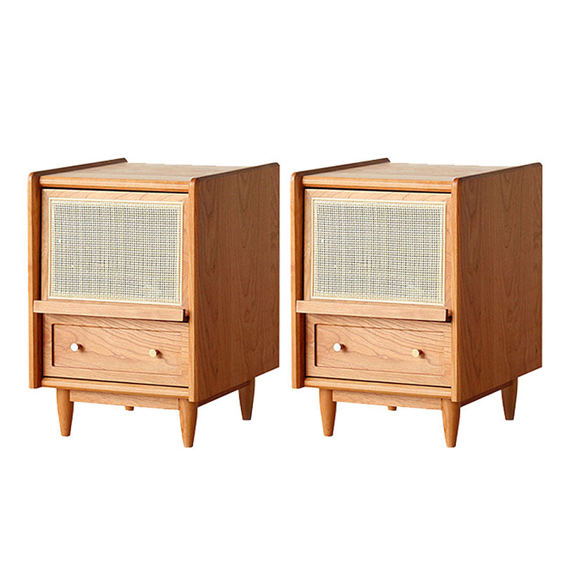 Contemporary Wood Night Table Storage Accent Table Nightstand for Home Brown 2 Piece Set Clearhalo 'Bedroom Furniture' 'furn' 'furn_night_stand' 'Furniture' 'night_stand' 'Nightstands' 6969890