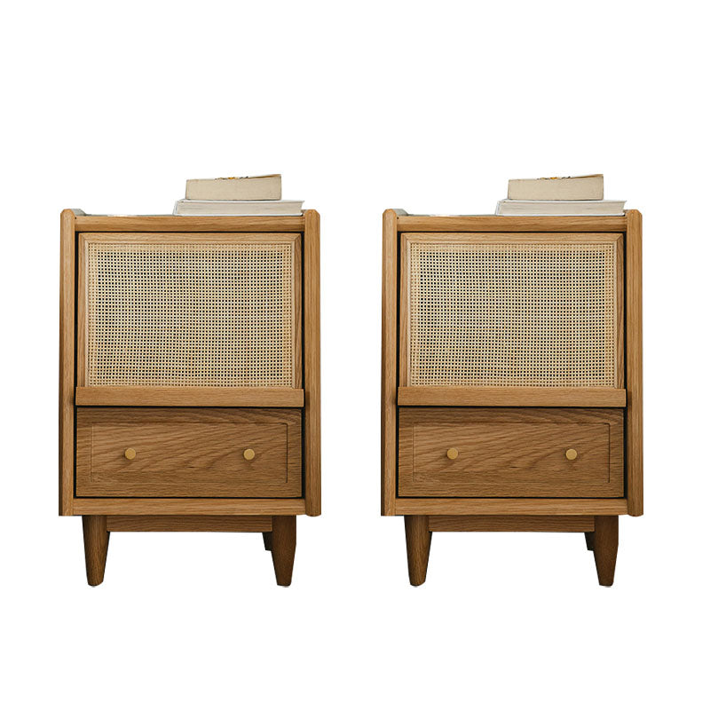 Contemporary Wood Night Table Storage Accent Table Nightstand for Home Natural 2 Piece Set Clearhalo 'Bedroom Furniture' 'furn' 'furn_night_stand' 'Furniture' 'night_stand' 'Nightstands' 6969894