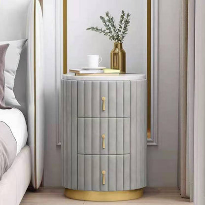 Modernism Storage Night Table 3 Drawers Bed Nightstand for Home Grey 1 Piece Clearhalo 'Bedroom Furniture' 'furn' 'furn_night_stand' 'Furniture' 'night_stand' 'Nightstands' 6969920