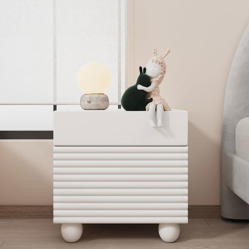 Modernism Storage Night Table 2 Drawers Bed Nightstand for Home White 1 Piece Clearhalo 'Bedroom Furniture' 'furn' 'furn_night_stand' 'Furniture' 'night_stand' 'Nightstands' 6969929
