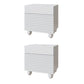 Modernism Storage Night Table 2 Drawers Bed Nightstand for Home White 2 Piece Set Clearhalo 'Bedroom Furniture' 'furn' 'furn_night_stand' 'Furniture' 'night_stand' 'Nightstands' 6969930