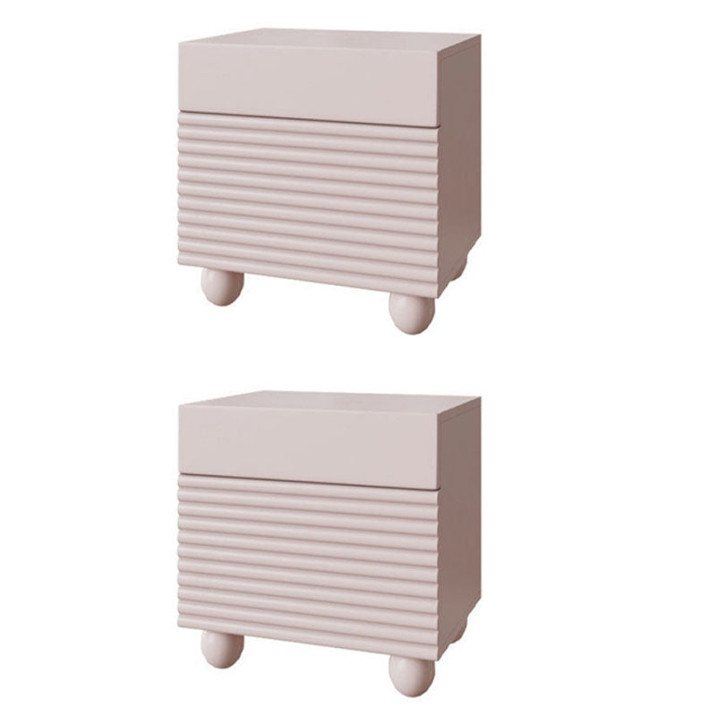 Modernism Storage Night Table 2 Drawers Bed Nightstand for Home Pink 2 Piece Set Clearhalo 'Bedroom Furniture' 'furn' 'furn_night_stand' 'Furniture' 'night_stand' 'Nightstands' 6969932
