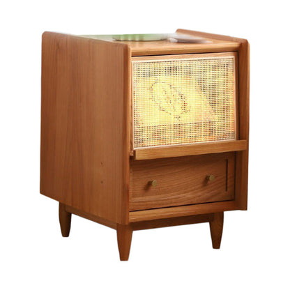 Modern Accent Table Nightstand Wood Night Table for Bedroom Home Cherry Wood 1 Piece Clearhalo 'Bedroom Furniture' 'furn' 'furn_night_stand' 'Furniture' 'night_stand' 'Nightstands' 6969949