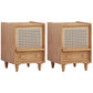 Modern Accent Table Nightstand Wood Night Table for Bedroom Home Natural 2 Piece Set Clearhalo 'Bedroom Furniture' 'furn' 'furn_night_stand' 'Furniture' 'night_stand' 'Nightstands' 6969951