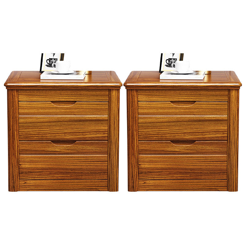 現代的なアクセントテーブルナイトスタンド2引き出し木製ナイトテーブルのためのウッドナイトテーブル