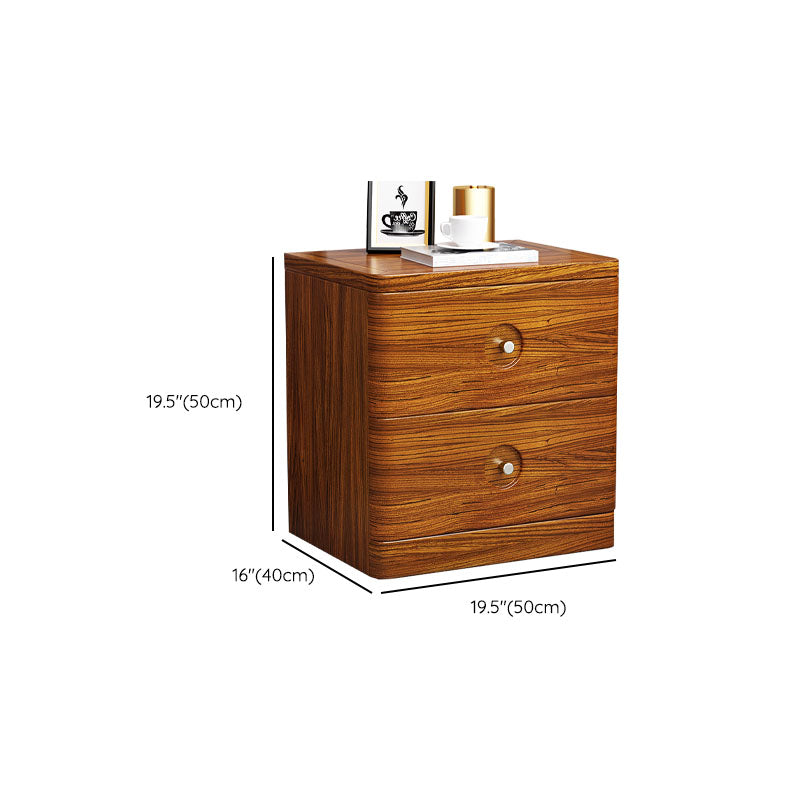 Comodino di accento contemporaneo 2 cassetti tavolo da notte in legno per casa