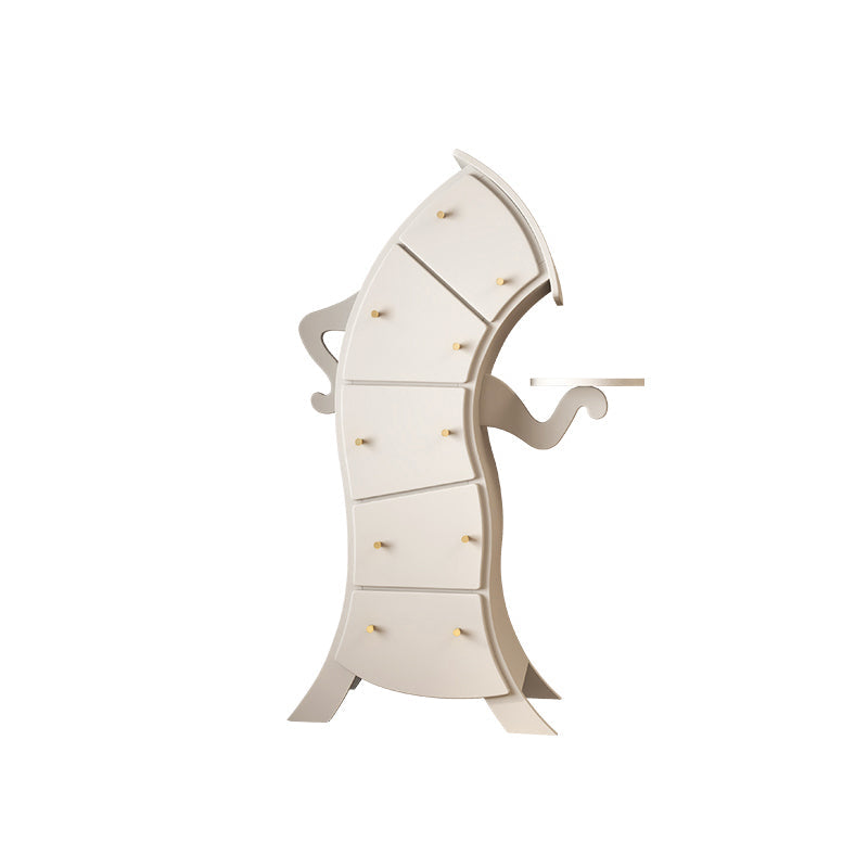 Contemporary Lingerie Chest Vertical Wood Dresser with 5 Drawers for Home White Clearhalo 'Bedroom Furniture' 'Dressers & Chests' 'dressers_chests' 'furn' 'furn_dressers_chests' 'Furniture' 6970003