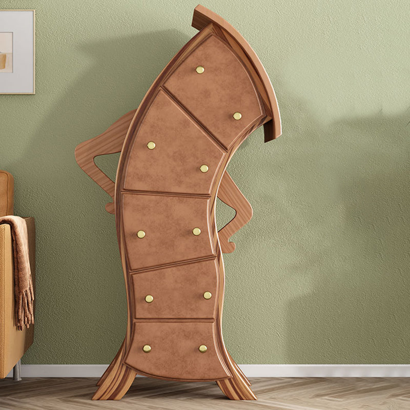 Cómoda de madera con 5 cajones para el hogar, cómoda de lencería modernista