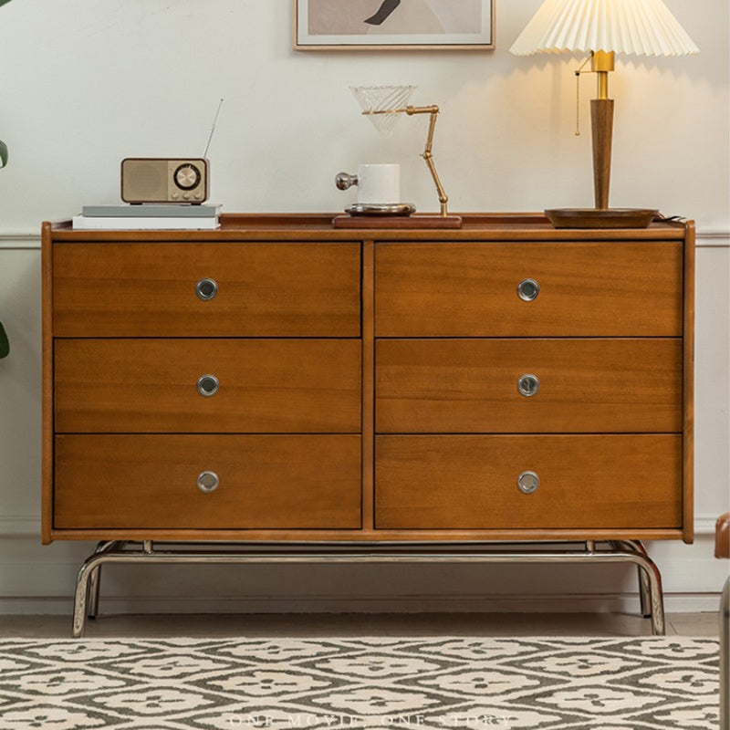 Ultramoderne horizontale dubbele ladekast van massief grenen opbergkast voor slaapkamer