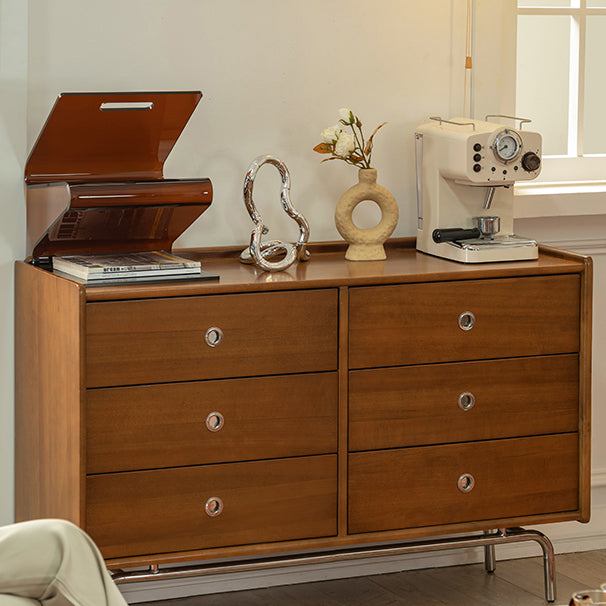 Ultramoderne horizontale dubbele ladekast van massief grenen opbergkast voor slaapkamer