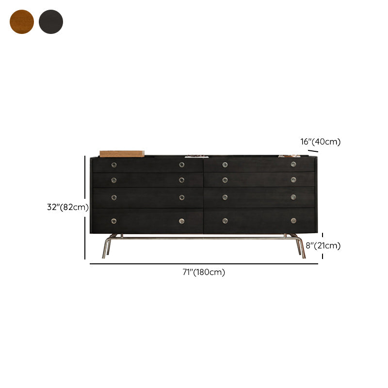 Ultramoderne horizontale dubbele ladekast van massief grenen opbergkast voor slaapkamer