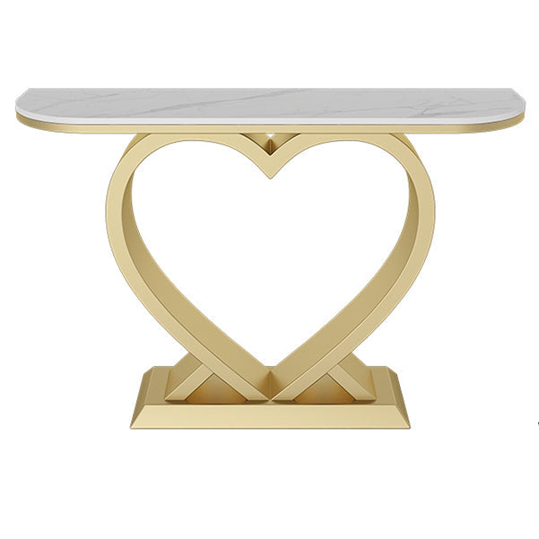 Tavolo di accento console mezzaluna moderna tavola console di finitura antica in pietra