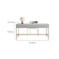 Modern Stone Office Desk Rectangular Shape Task Desk with 2-Drawers in Grey and Gold Clearhalo 'furn' 'furn_office_desk' 'Furniture' 'Office Desks' 'Office Furniture' 'office_desk' 6970242