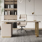 Modern Stone Office Desk Rectangular Shape Task Desk with 2-Legs Foe Office
