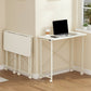 Rectangular Shaped Collapsible Laptop Table Wood Writing Desk in Brown/White