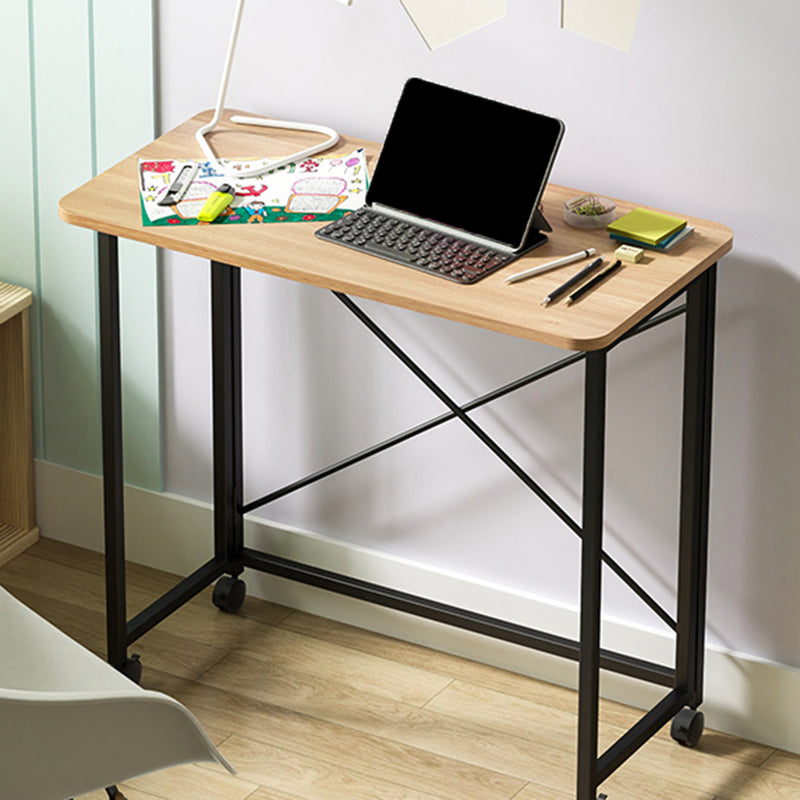 Rectangular Shaped Collapsible Laptop Table Wood Writing Desk in Brown ...