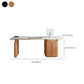 Modern Stone Office Desk Rectangular Shape Task Desk with 3-Drawers in Grey/Orange