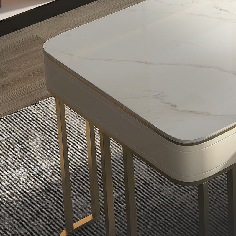 Modern Stone Office Desks Rectangular Shape Task Desks with 2-Drawers in White Clearhalo 'furn' 'furn_office_desk' 'Furniture' 'Office Desks' 'Office Furniture' 'office_desk' 6970362