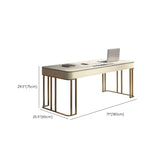 Modern Stone Office Desks Rectangular Shape Task Desks with 2-Drawers in White Clearhalo 'furn' 'furn_office_desk' 'Furniture' 'Office Desks' 'Office Furniture' 'office_desk' 6970369
