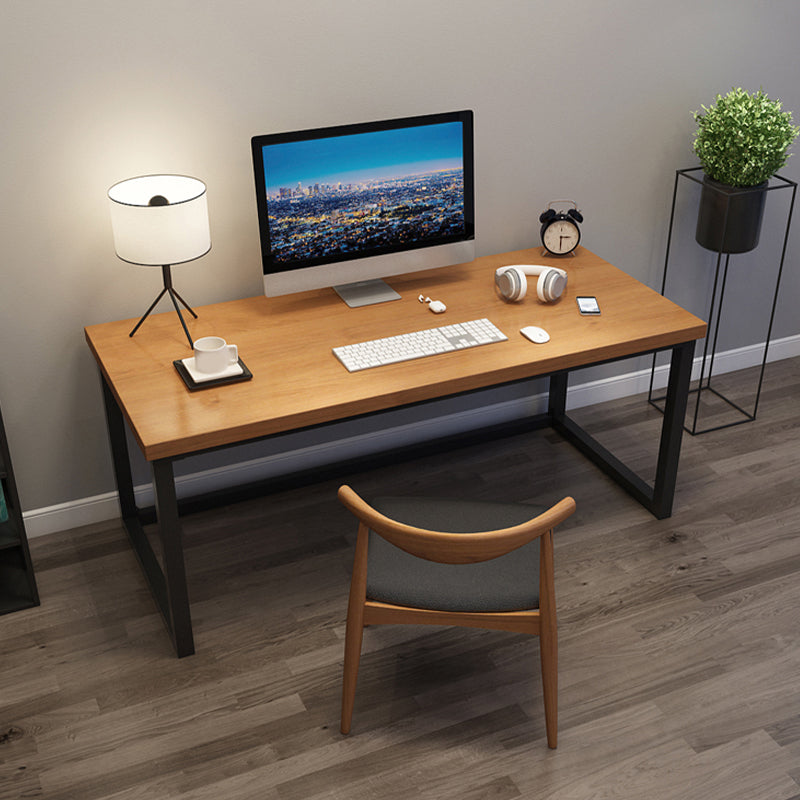 Modern Solid Wood Office Desk Rectangular Shape Task Desk with Sled Base in Brown Clearhalo 'furn' 'furn_office_desk' 'Furniture' 'Office Desks' 'Office Furniture' 'office_desk' 6970370