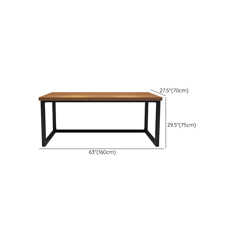 Modern Solid Wood Office Desk Rectangular Shape Task Desk with Sled Base in Brown Clearhalo 'furn' 'furn_office_desk' 'Furniture' 'Office Desks' 'Office Furniture' 'office_desk' 6970378