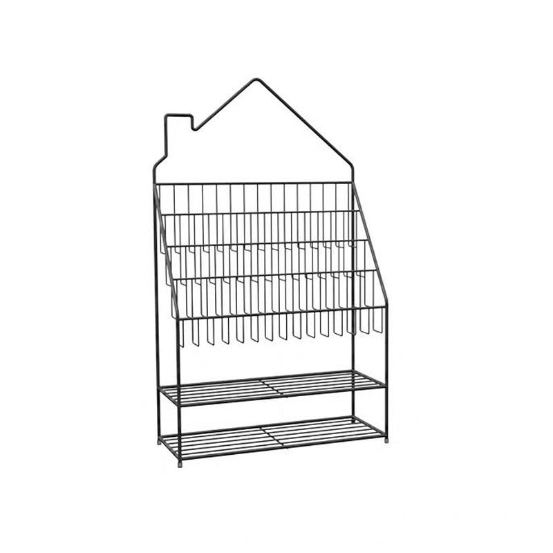 Skandinavischer geschlossener Rückenleiter Bücherregal Metall -Bücherregal mit Regalen