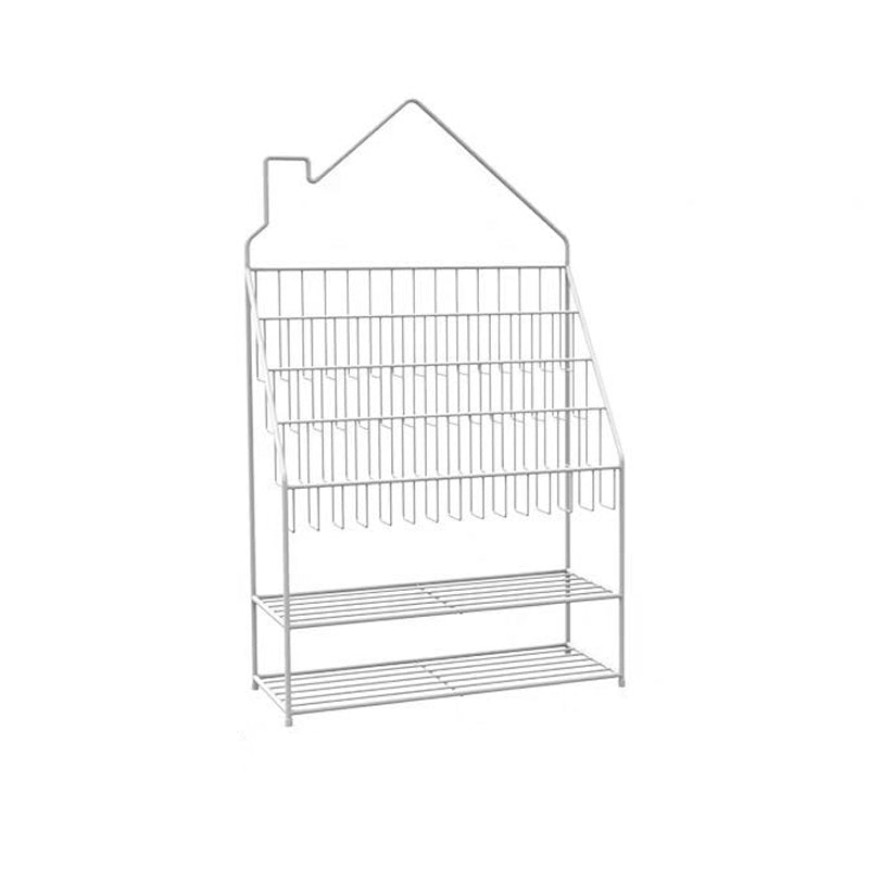 Skandinavischer geschlossener Rückenleiter Bücherregal Metall -Bücherregal mit Regalen