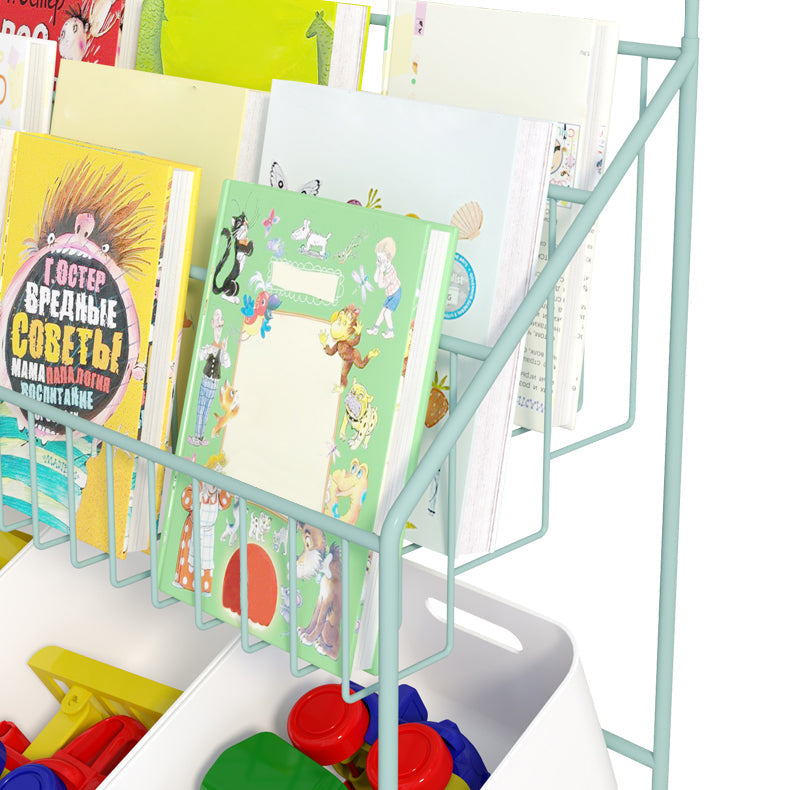 Skandinavischer geschlossener Rückenleiter Bücherregal Metall -Bücherregal mit Regalen