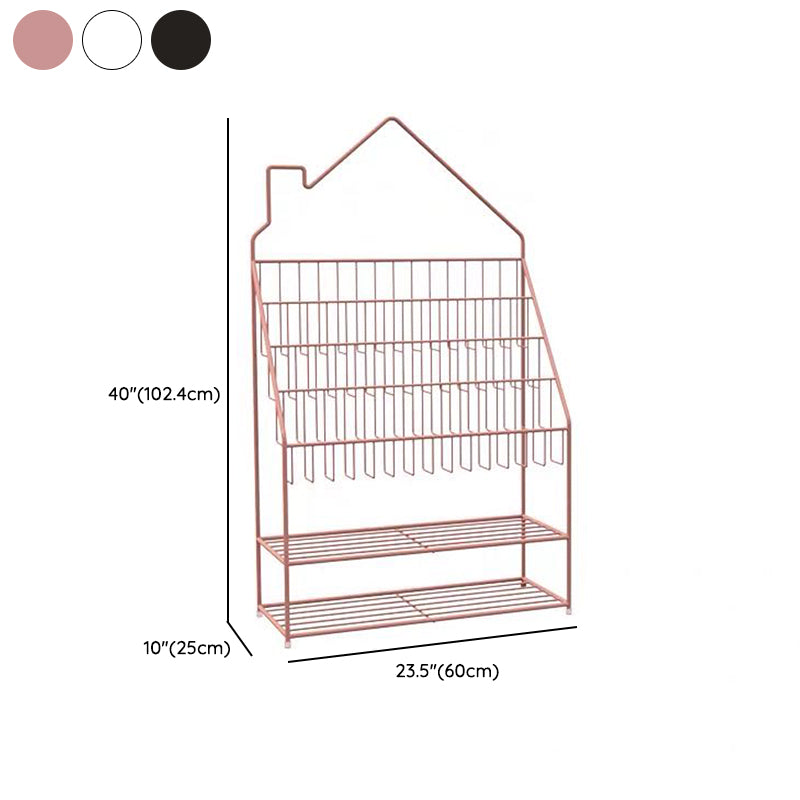 Skandinavischer geschlossener Rückenleiter Bücherregal Metall -Bücherregal mit Regalen