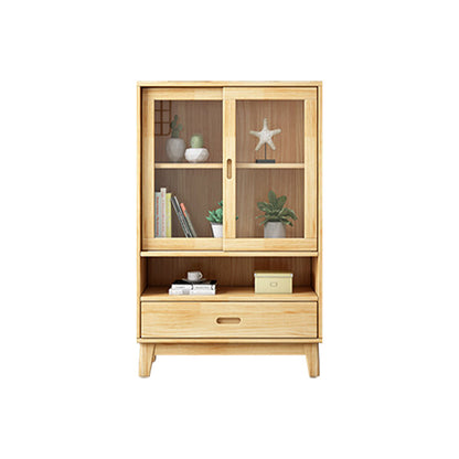 Modern Style Closed Back Bookshelf Standard Wooden Bookcase with Cabinets 25"L x 12"W x 41"H Clearhalo 'Bookcases' 'furn' 'furn_bookcases' 'Furniture' 'Office Furniture' 6970483