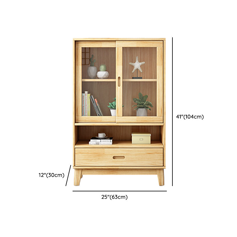 Modern Style Closed Back Bookshelf Standard Wooden Bookcase with Cabinets Clearhalo 'Bookcases' 'furn' 'furn_bookcases' 'Furniture' 'Office Furniture' 6970492