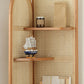 Hoek Scandinavische boekenkast Wooden gesloten achterste boekenplank met planken