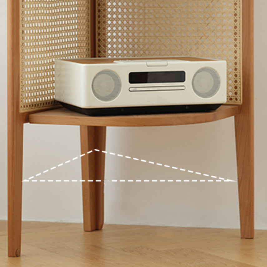 Hoek Scandinavische boekenkast Wooden gesloten achterste boekenplank met planken