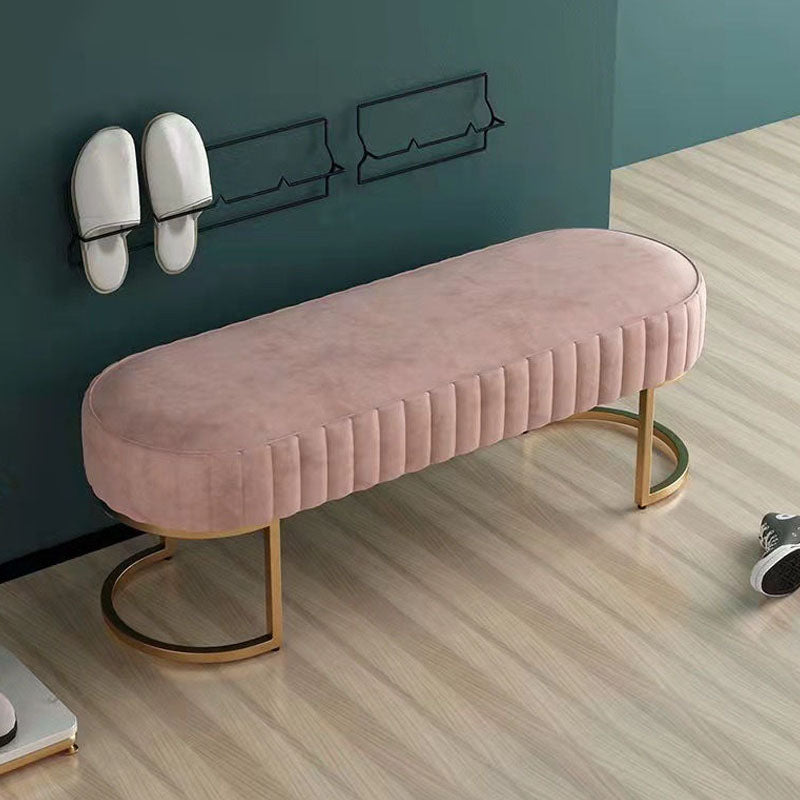 Contemporary Seating Bench Metal Entryway Bench , 12.5-inch Width Pink Clearhalo 'Benches' 'Chairs & Seating' 'furn' 'furn_benches' 'Furniture' 'Living Room Furniture' 6970588