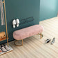 Contemporary Seating Bench Metal Entryway Bench , 12.5-inch Width 39.4"L x 12.6"W x 16.5"H Pink Clearhalo 'Benches' 'Chairs & Seating' 'furn' 'furn_benches' 'Furniture' 'Living Room Furniture' 6970591