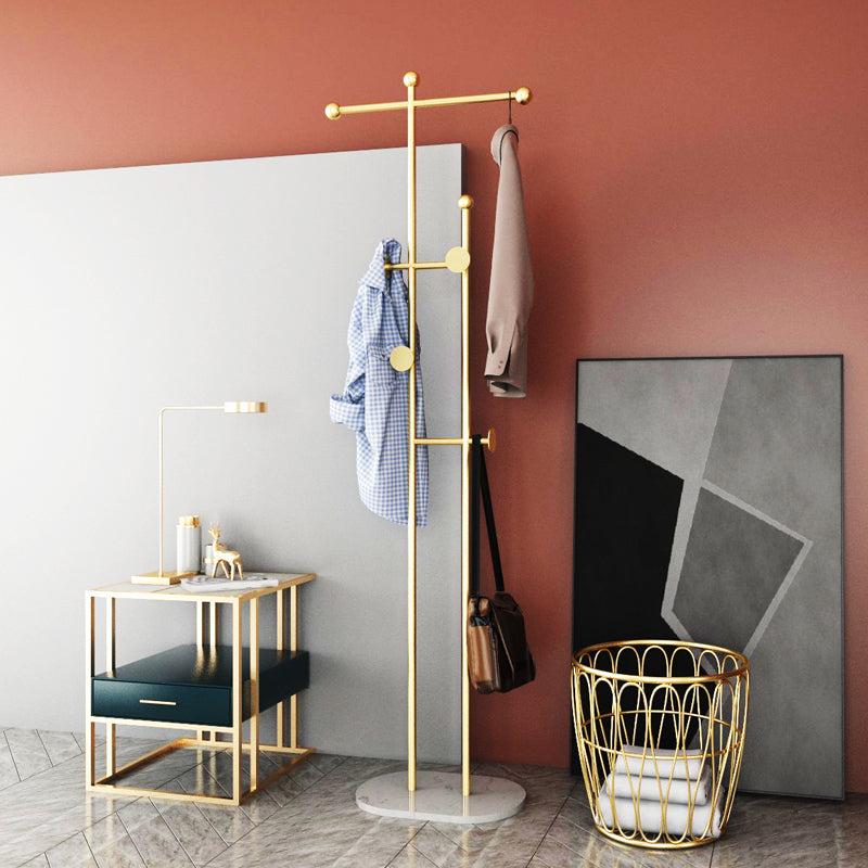 Gorgeous Coat Rack Bedroom Metal Hooks Coat Rack with Marble Bottom Clearhalo 'Entry & Mudroom Furniture' 'furn' 'furn_hall_tree_coat_racks' 'Furniture' 'Hall Trees & Coat Racks' 'hall_tree_coat_racks' 6970615