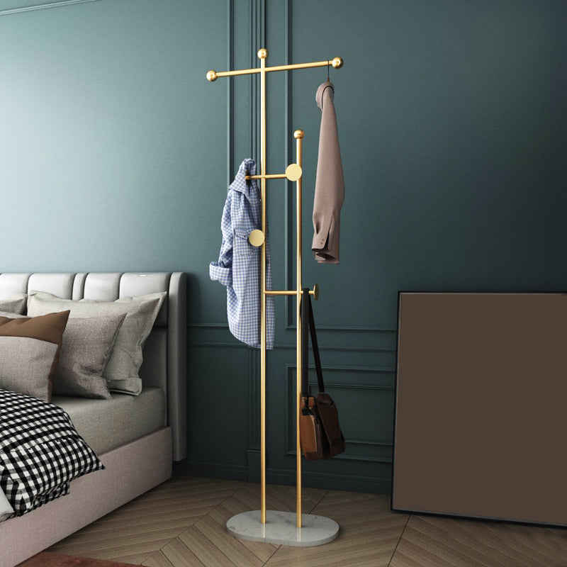 Gorgeous Coat Rack Bedroom Metal Hooks Coat Rack with Marble Bottom Clearhalo 'Entry & Mudroom Furniture' 'furn' 'furn_hall_tree_coat_racks' 'Furniture' 'Hall Trees & Coat Racks' 'hall_tree_coat_racks' 6970618